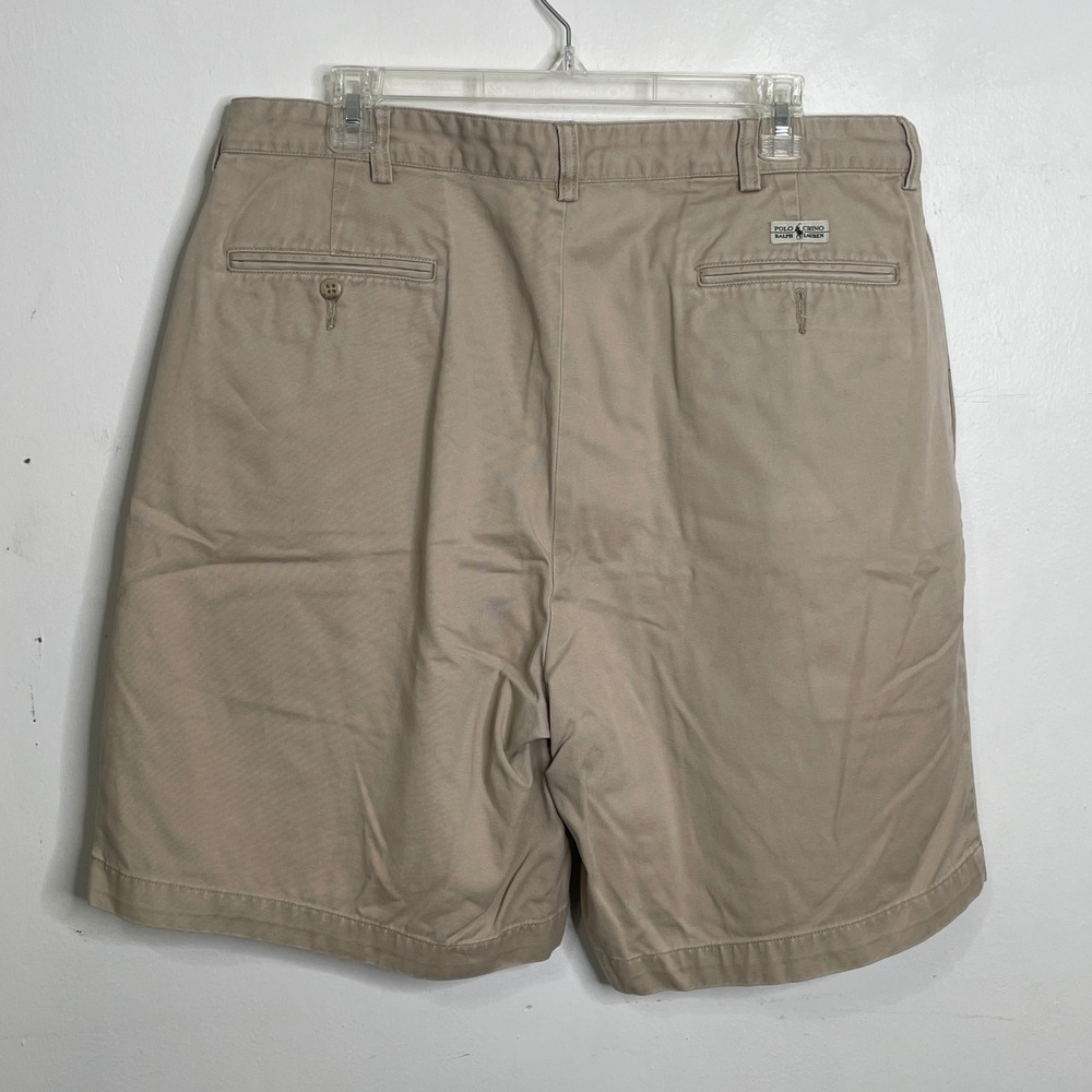 Polo Ralph Lauren Mens Khaki Pleated Chino Shorts Tan Cotton Size 36 RN41381 - Picture 6 of 6